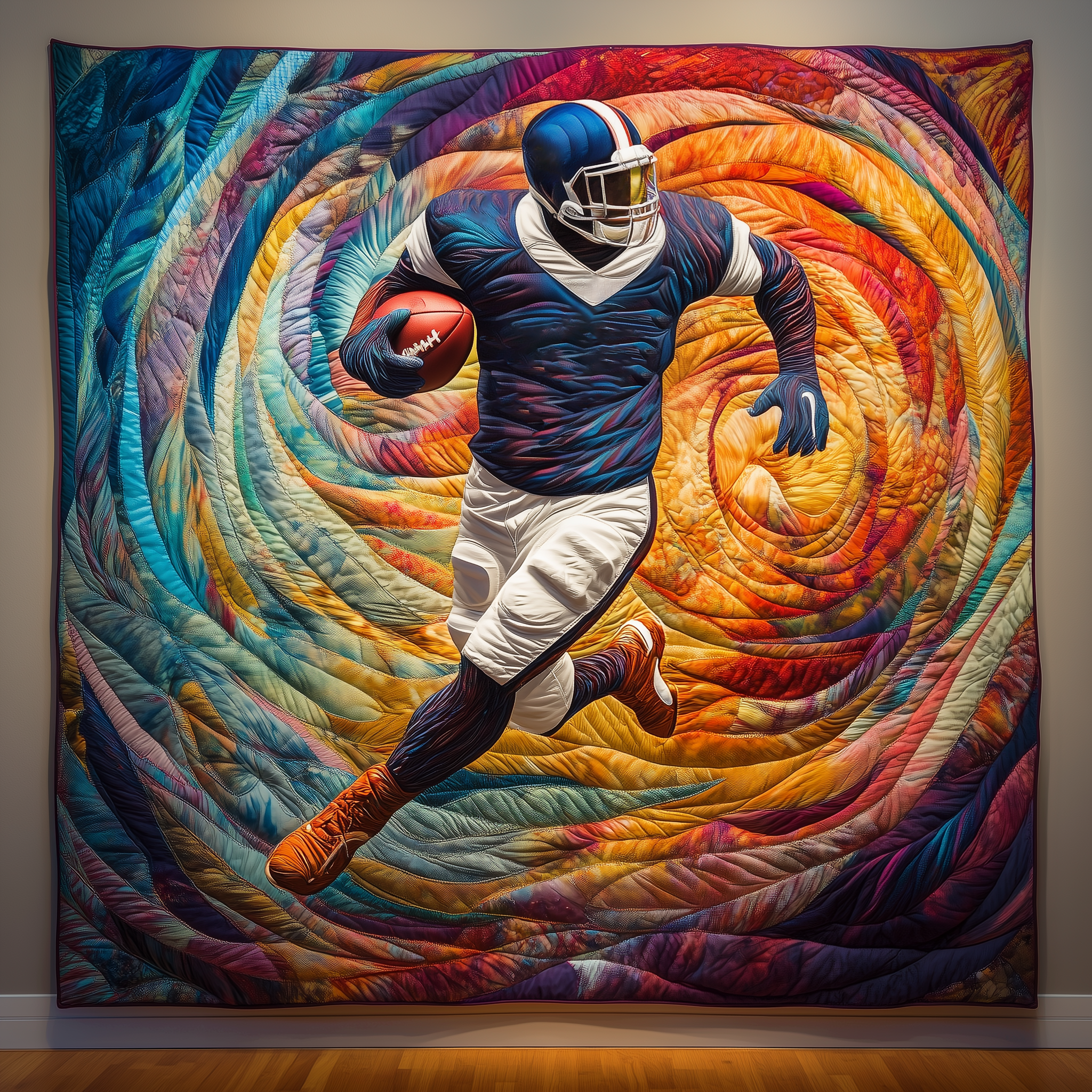American Football Sport Design Quilted Blanket Rugby Player Run Gift Ideas For Football Players