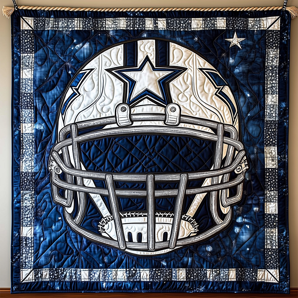 American Football Sport Vintage Quilted Blanket Star Rugby Player Cap Gifts For Football Lovers