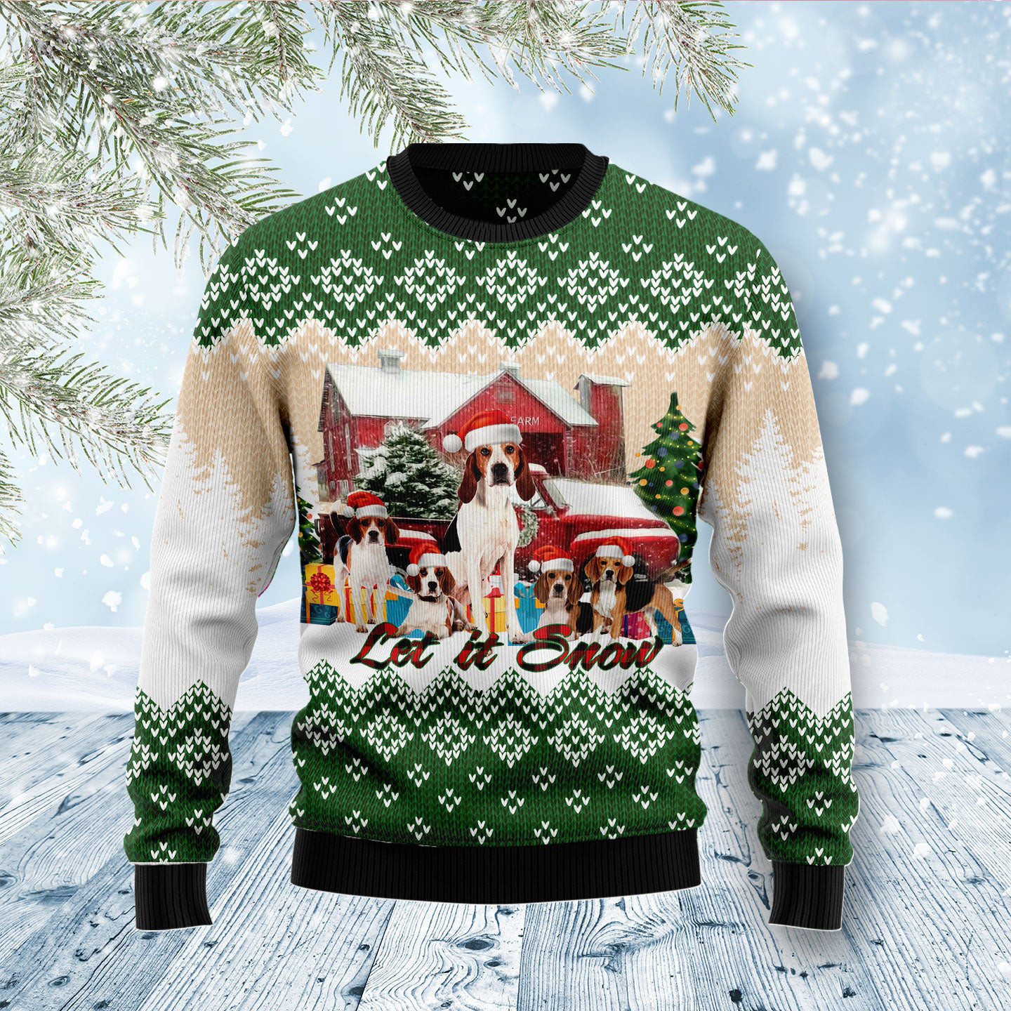 American Foxhound Let It Snow Ugly Christmas Sweater Dog Themed Christmas Gift Ideas