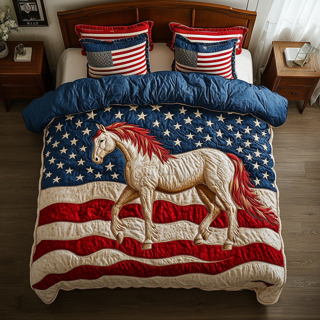 American Gallop Quilted Bedding Set Bed Decor Ideas Christmas Presents For Horse Lovers