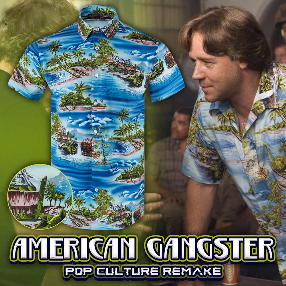 American Gangster Button Down Shirt Summer Hawaiian Shirt Gifts For Husband