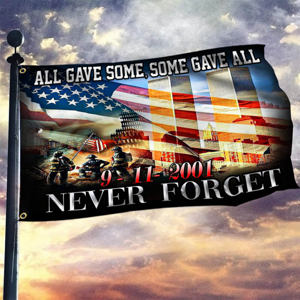American Grommet Flag With The Twin Towers All Gave Some Some Gave All 911 Ameri