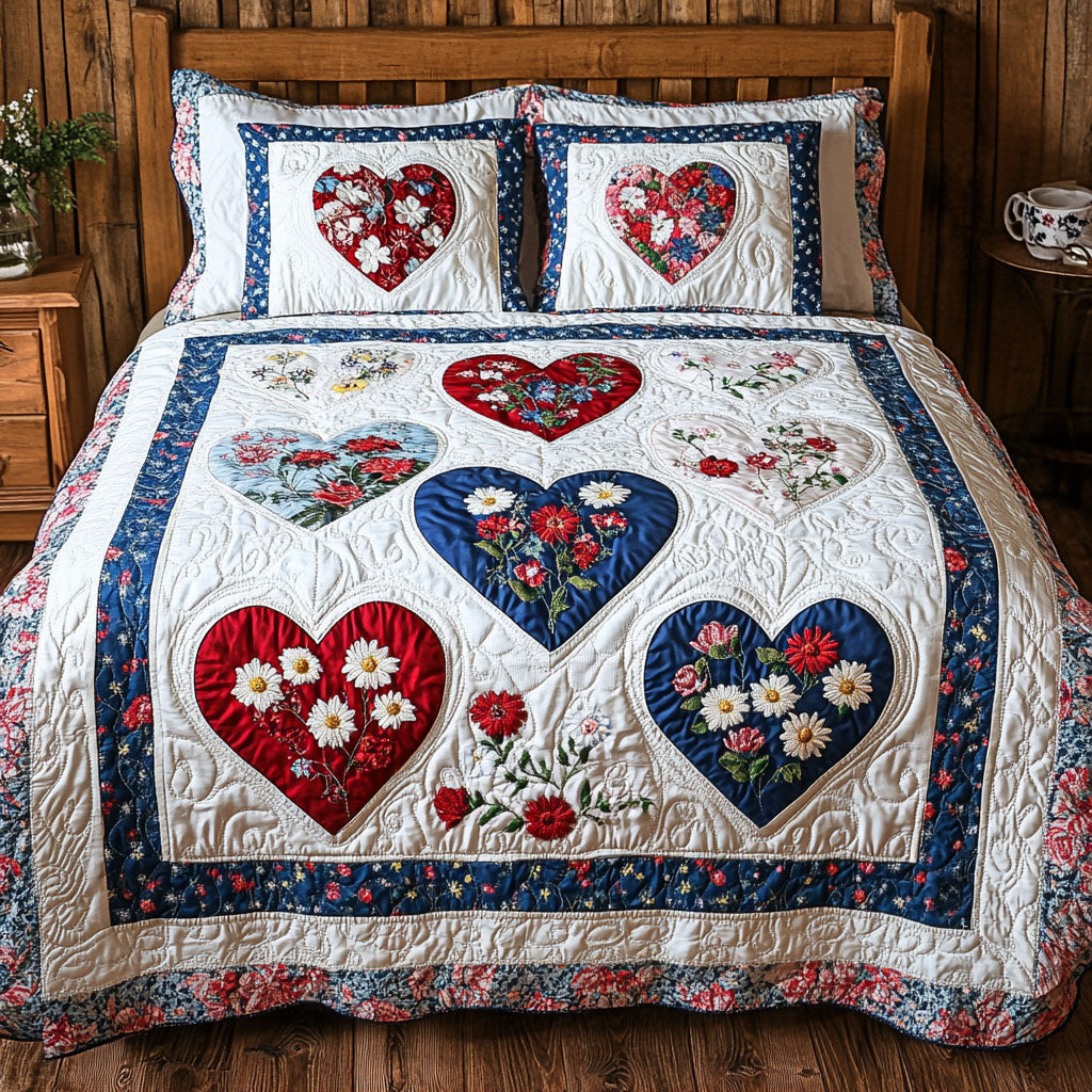 American Heartland Quilt Quilted Bedding Set Trendy Bedding Set for Bedroom Makeover