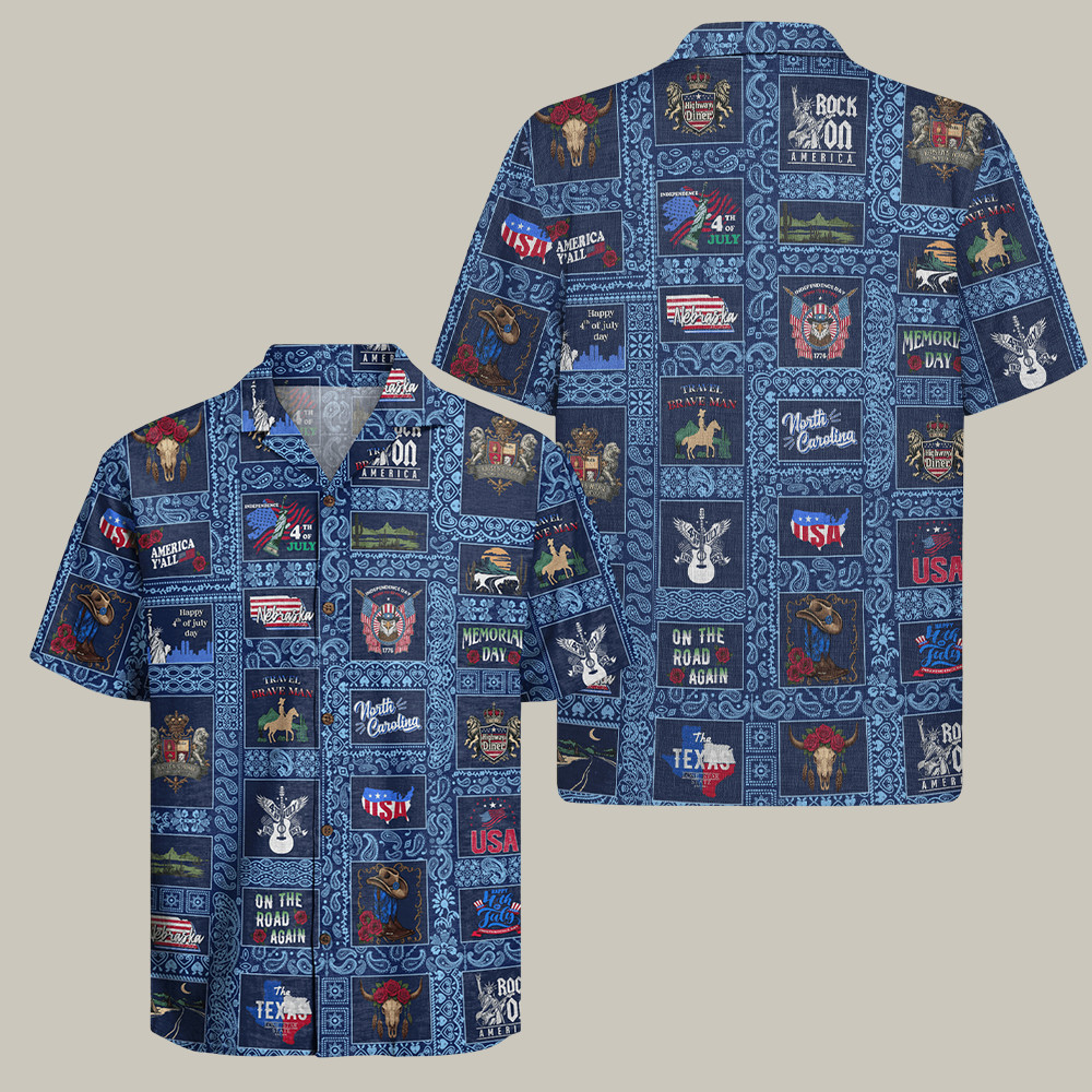 American Icons Hawaiian Shirt Independence Day Clothing Anniversary Gifts For Him
