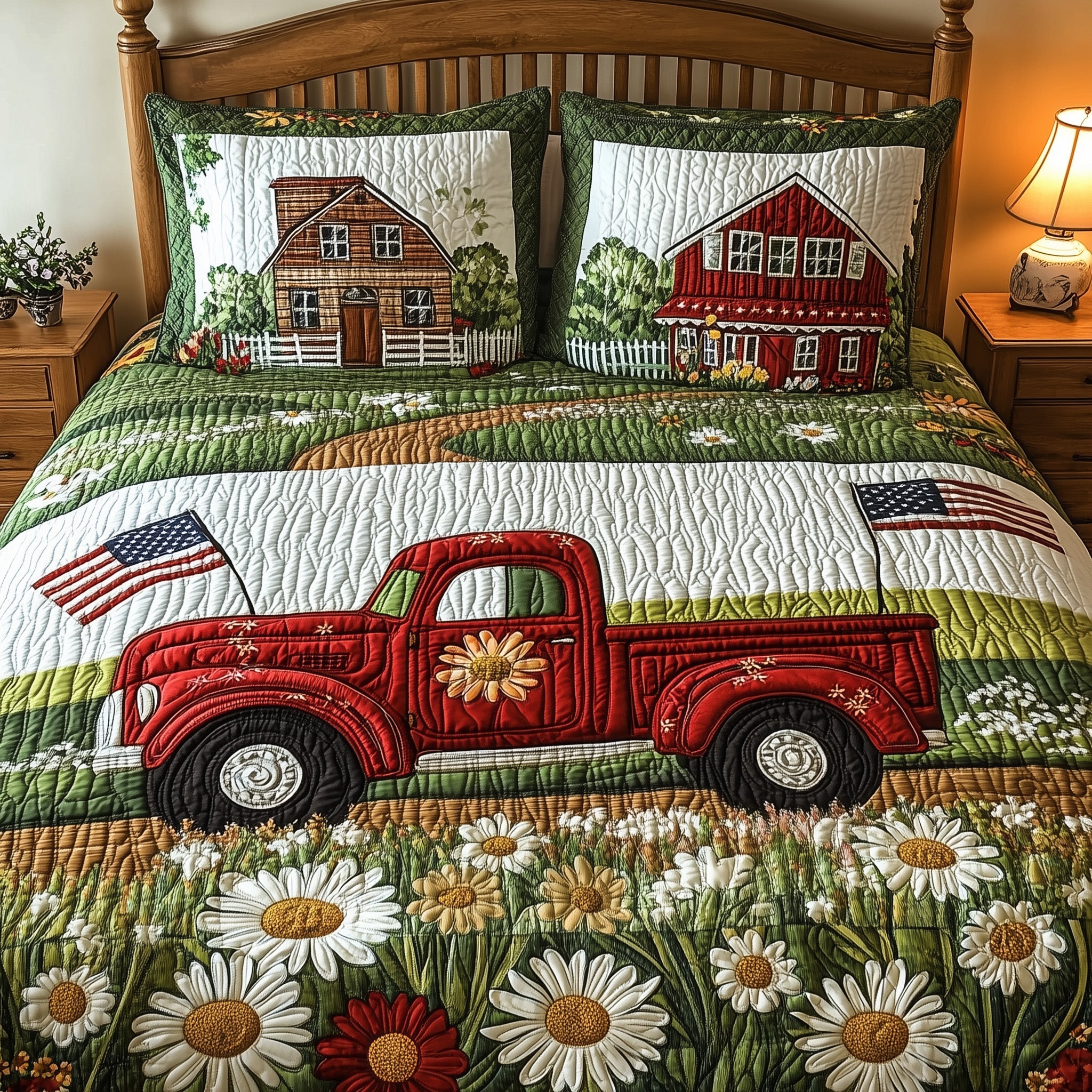American Joyride Quilted Bedding Set Duvet Cover Merchandise 4Th Of July Themed Gifts