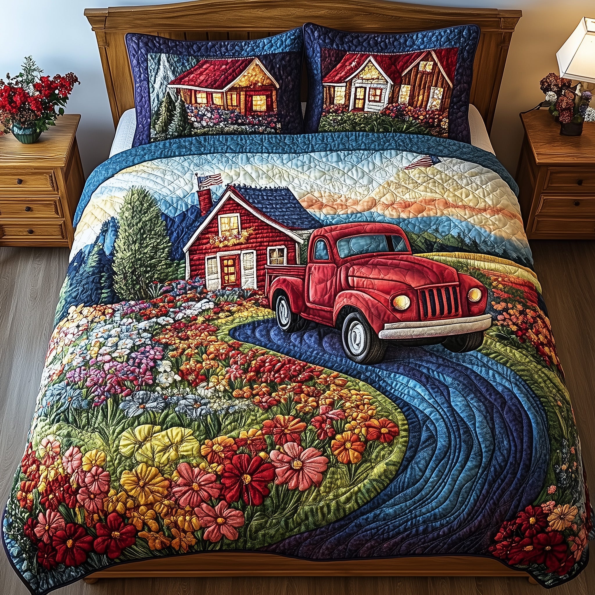 American Joyride Quilted Bedding Set Duvet Cover Merchandise Fourth Of July Birthday Gifts