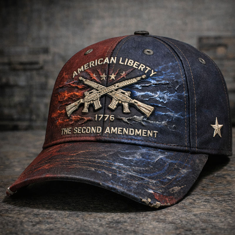 American Liberty The Second Amendment Vintage Hat Gun Art Baseball Cap Gift Ideas