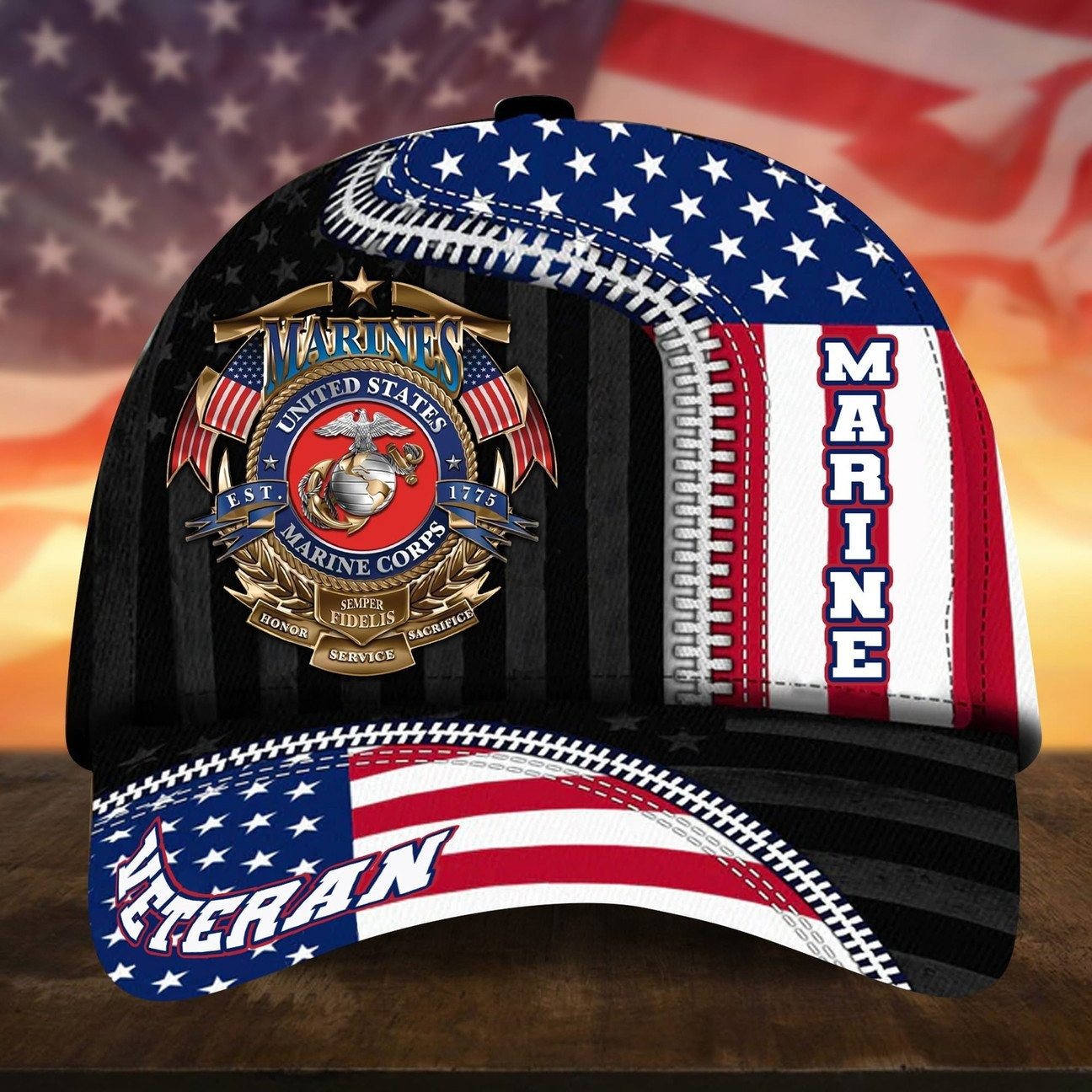 American Marines Cap Gift For Father and Husband and Proudly Military on Veterans Day