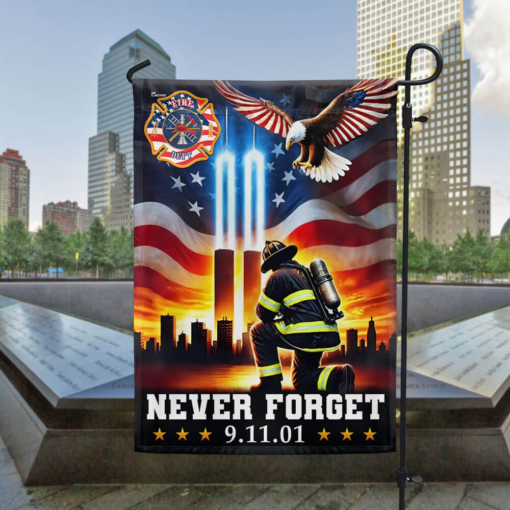 American Patriot Flag - 911 Never Forget Canvas Flag For Patriot Day Decoration