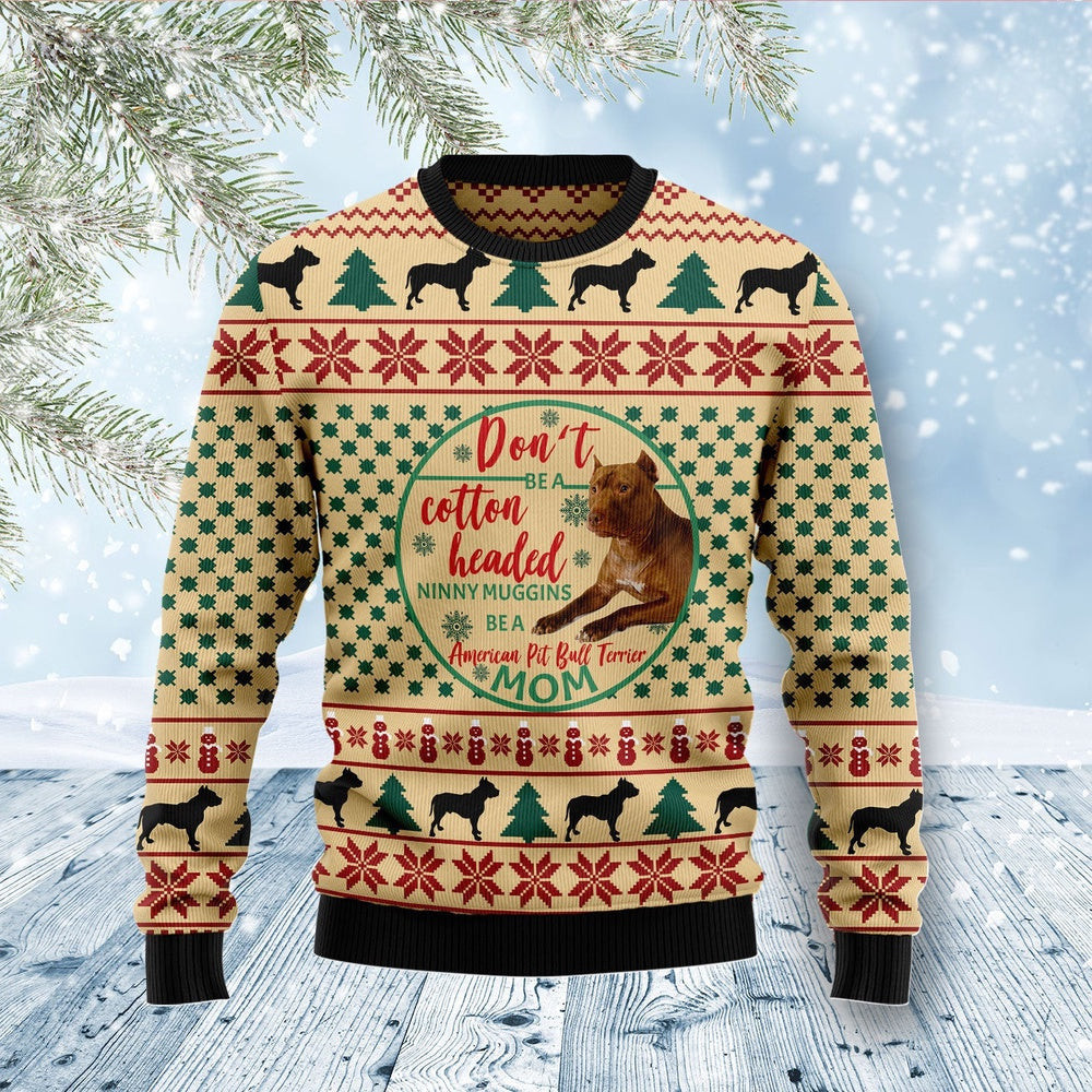 American Pit Bull Terrier Mom Ugly Christmas Sweater Christmas Gift