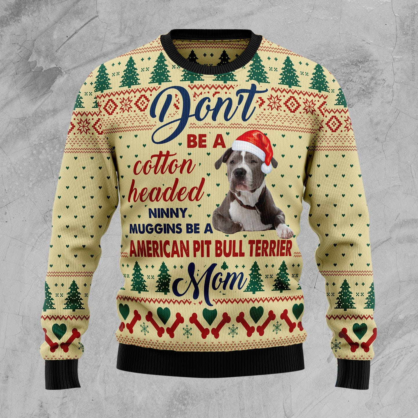American Pit Bull Terrier Ugly Christmas Sweater Animal Xmas Gifts For Dog Lovers