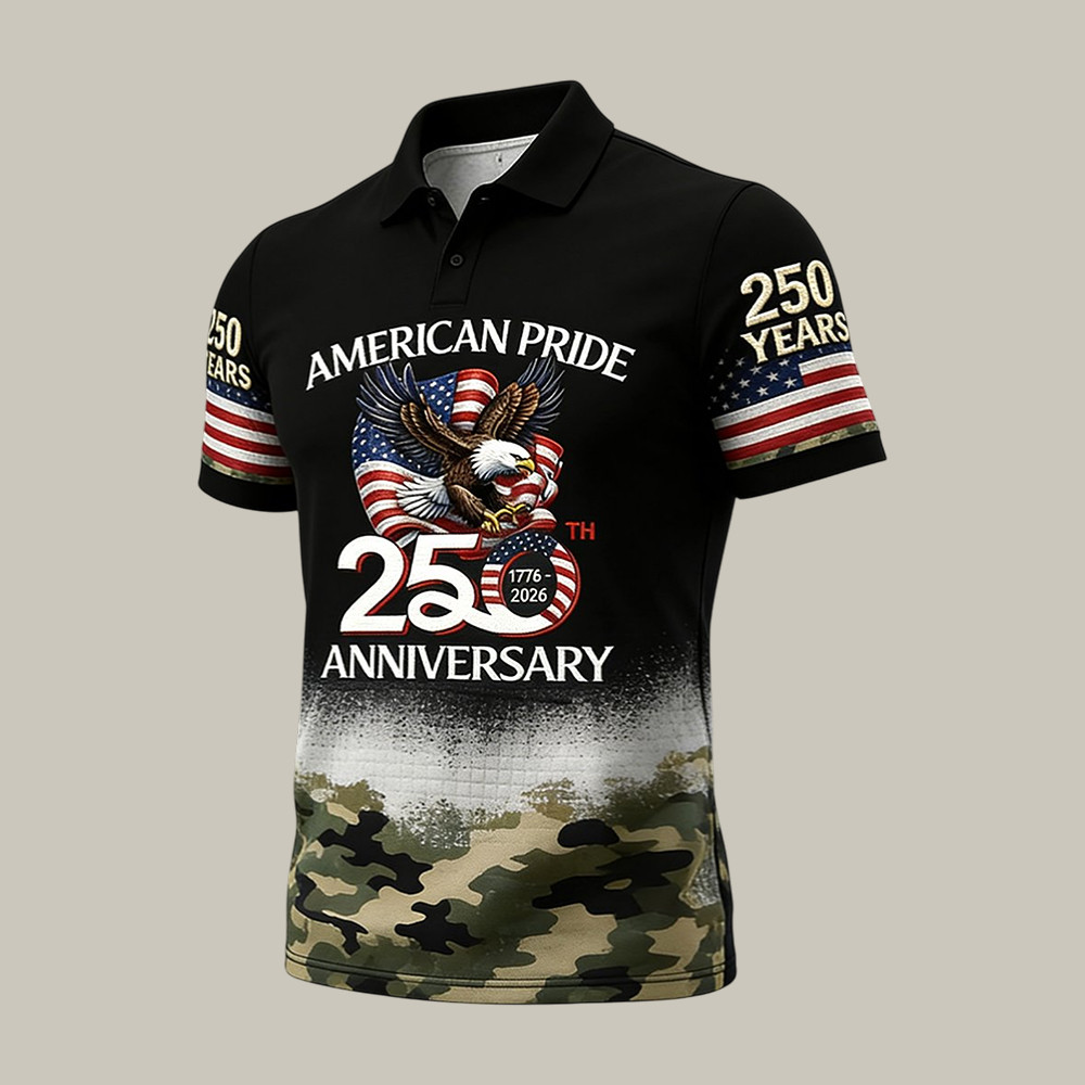 American Pride 250 Years 1776 2026 Polo Shirt American Eagle Shirt America's Birthday Presents