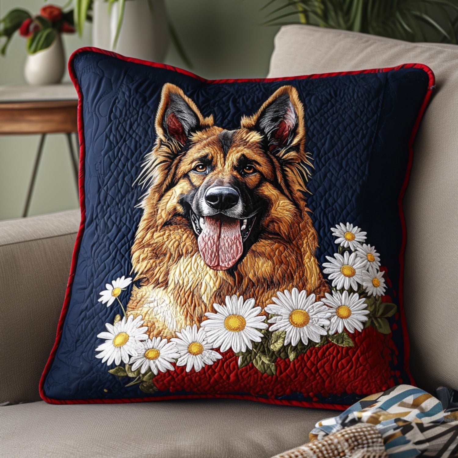 American Pride Quilted Pillow Case Christmas Pillow Cover for Couch