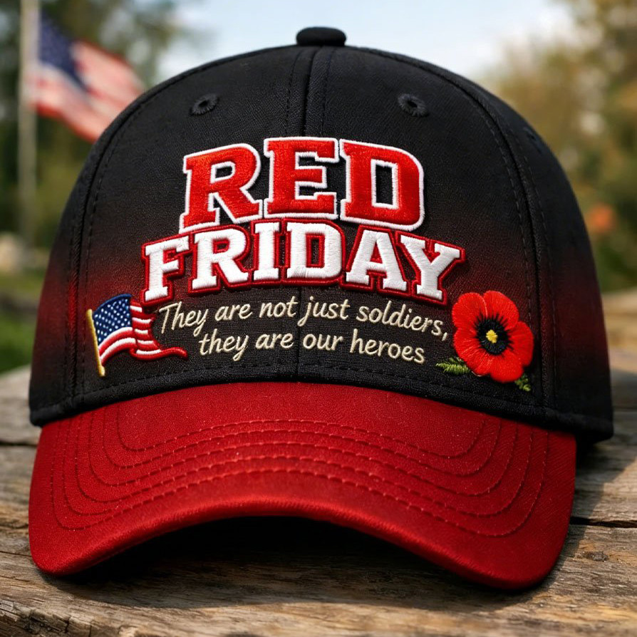 American Red Friday Hat Poppy Flower They Are Our Heroes Baeball Cap Memorial Gifts
