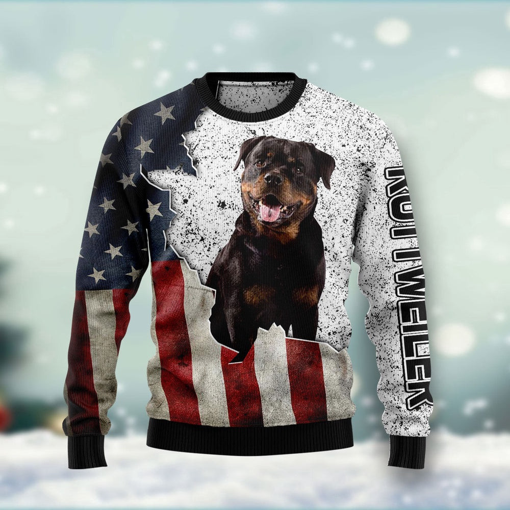 American Rottweiler Ugly Christmas Sweater Christmas Gift