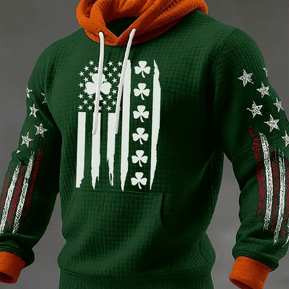 American Shamrock Flag Hoodie St Paddys Day Apparel St Patrick's Gift Ideas