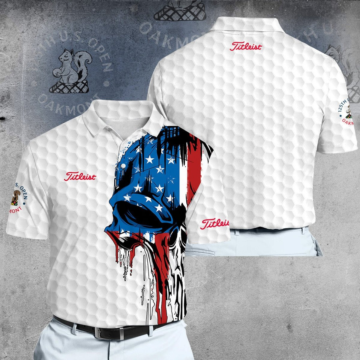 American Skull US Open Men Polo Shirt Gifts For Male Golfers