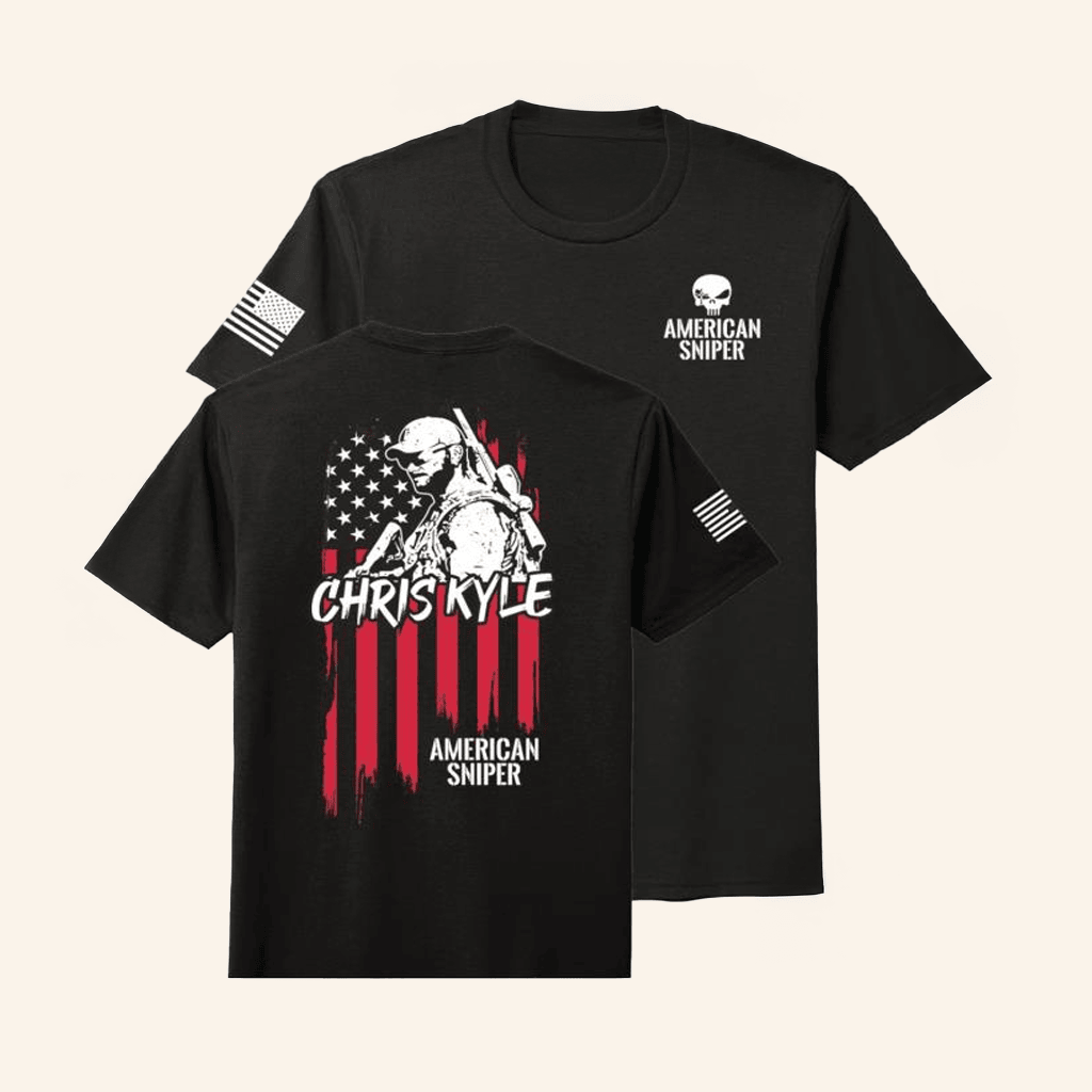 American Sniper Merch American Sniper Ck Flag Black T-Shirt Dad Gifts American Sniper Merch American Sniper Ck Flag Black T-Shirt Dad Gifts