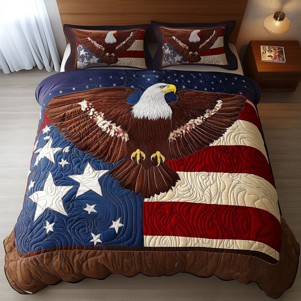 American Spirit Quilted Bedding Set Patriotic Bedroom Decor Great Family Gifts For Christmas