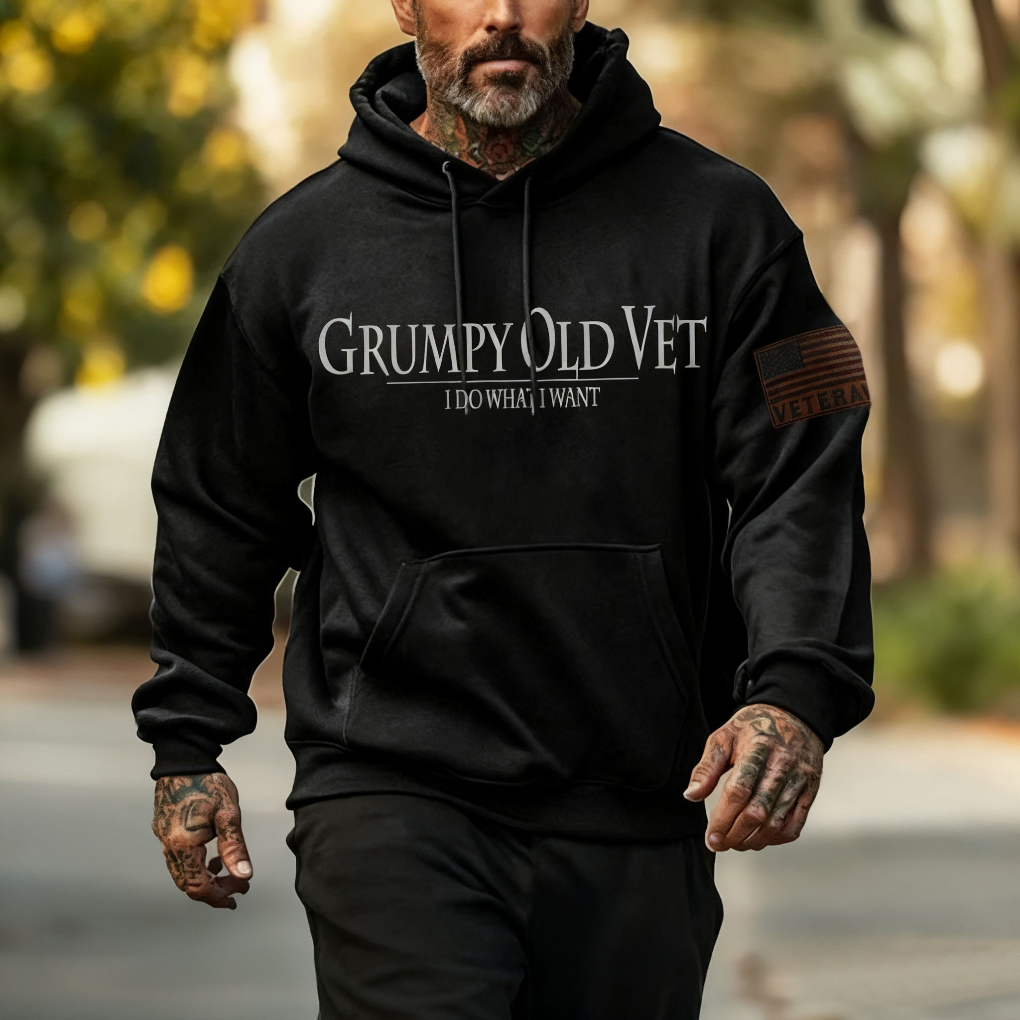 American Veteran I Do What I Want Hoodie Patriotic Hoodie Father's Day Gifts