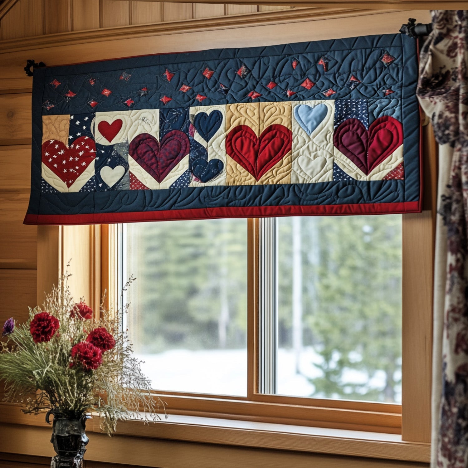 Americana Charm Quilted Valance Unique Front Door Decor Christmas Gift Ideas For Him