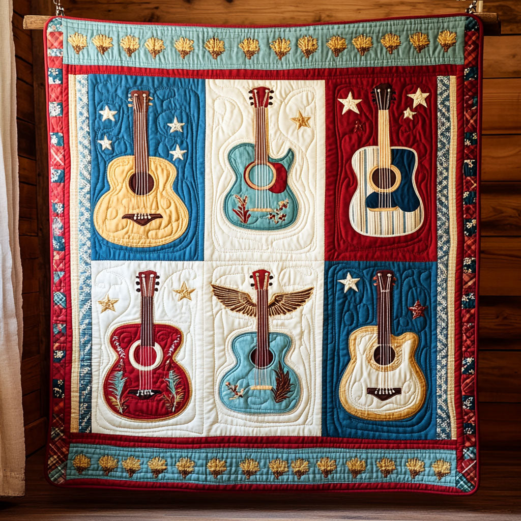 Americana Melody Quilt Blanket Best Christmas Gifts For Guitar Players