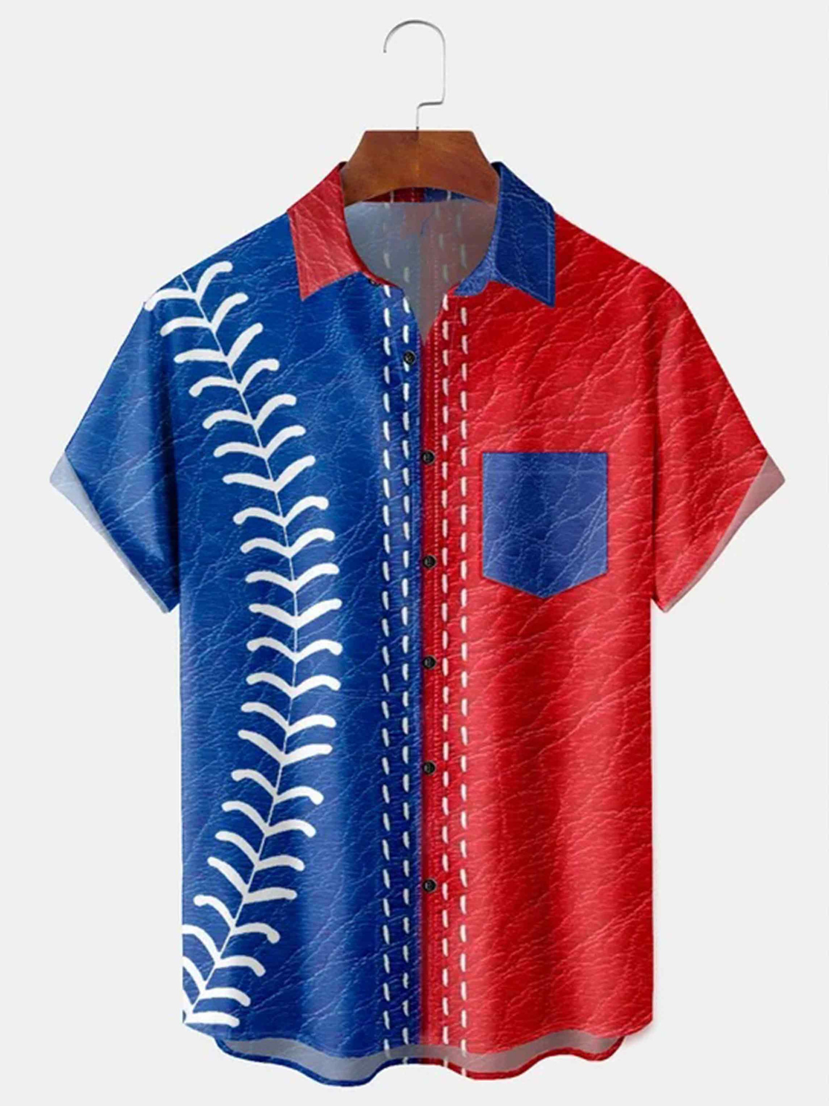 America's 250th Anniversary Button Shirt Patriotic Red Blue Baseball Stitching Merch Gift Ideas