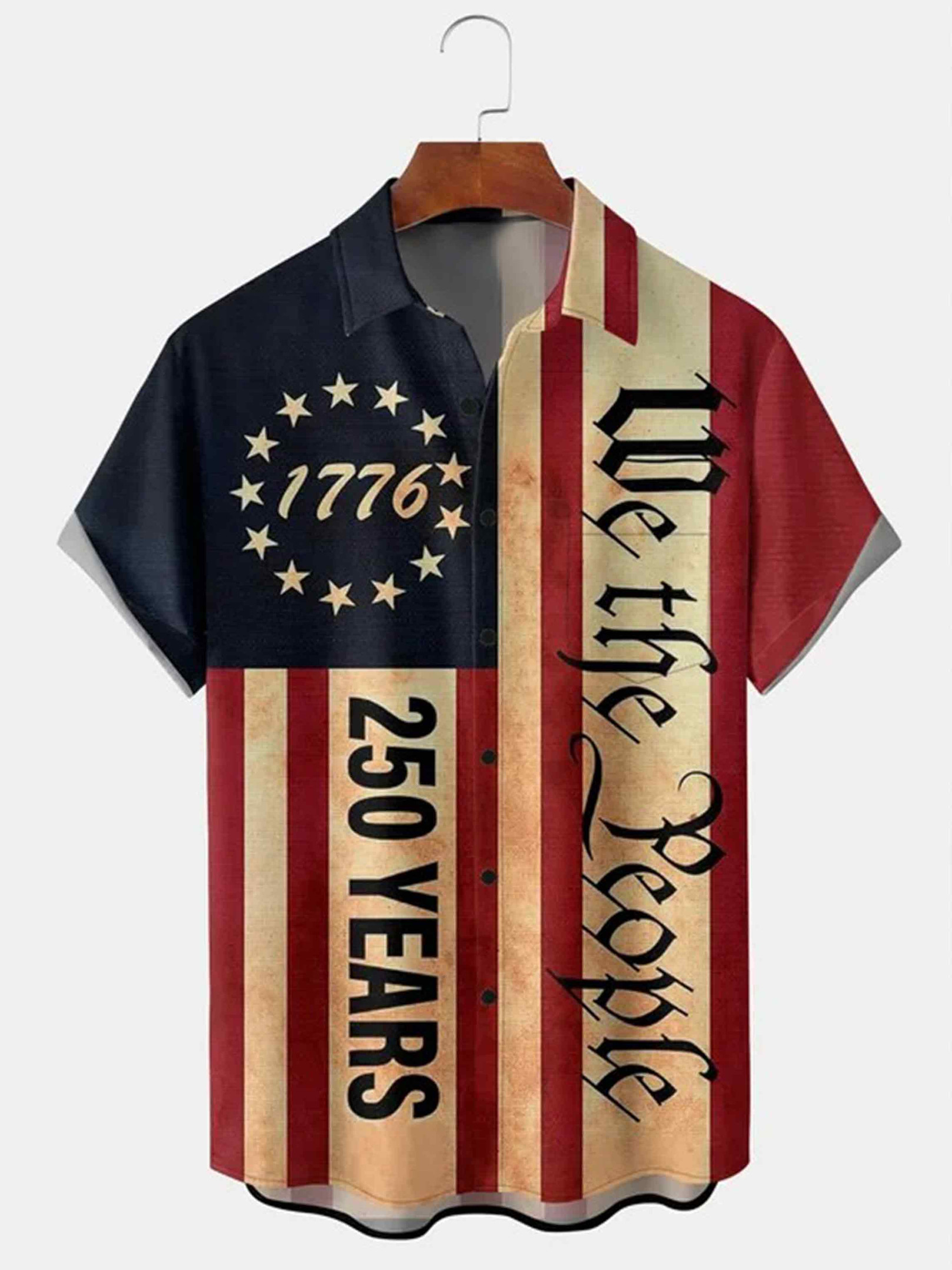 America's 250th Anniversary Button Shirt Patriotic We The People Clothing Gifts For 4Th Of July
