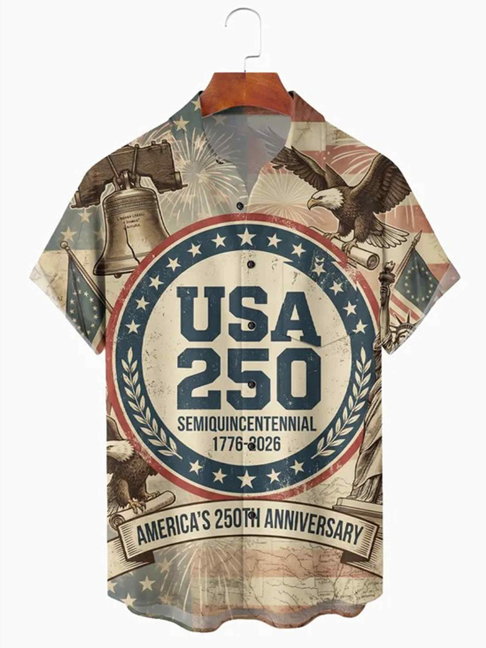 America's 250th Anniversary Button Shirt USA 250 Semiquincentennial Clothes Gift Ideas
