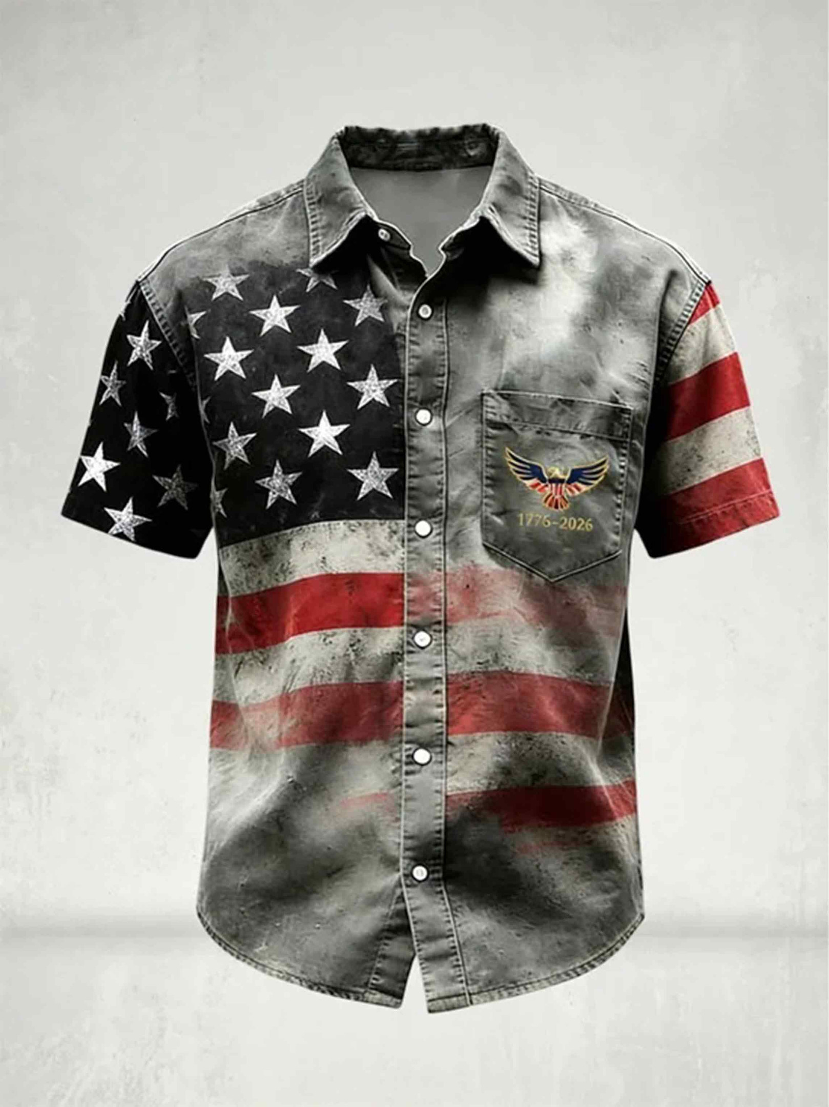 America's 250th Anniversary Button Shirt Vintage Distressed US Flag 17762026 Clothing Gift Ideas