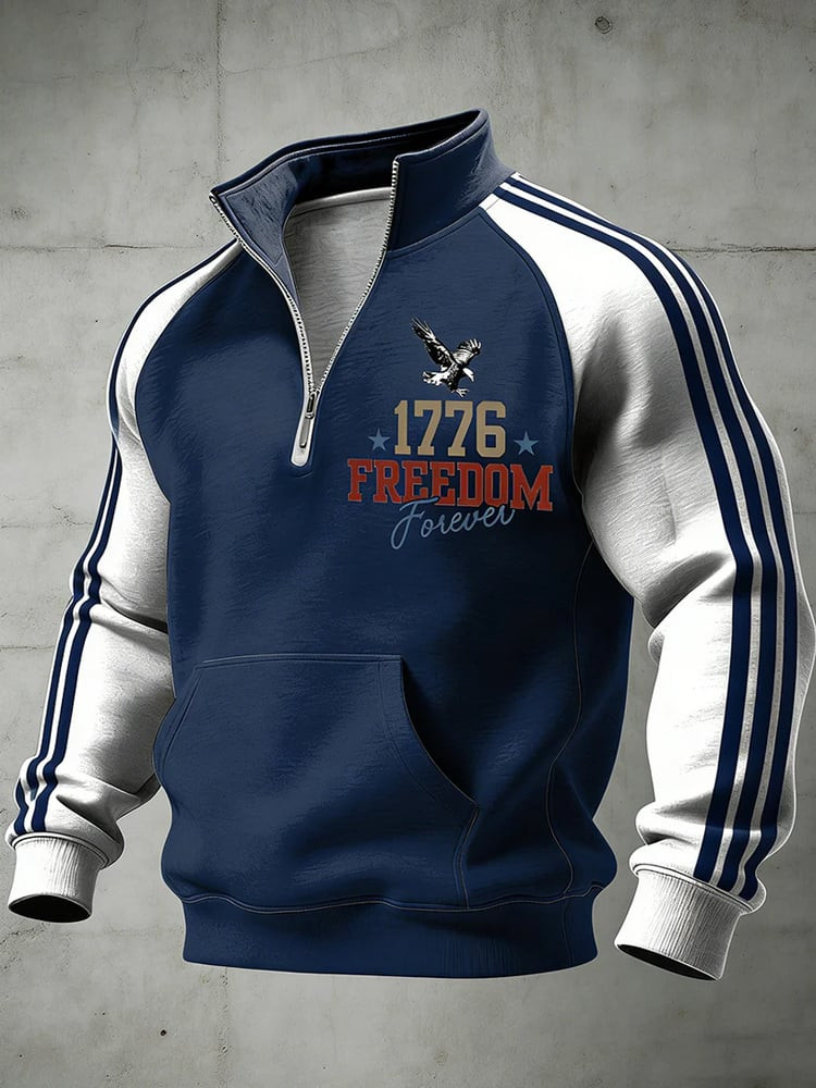 America's 250th Anniversary Quarter Zip Sweatshirt Freedom Forever Patriotic Men's Apparel