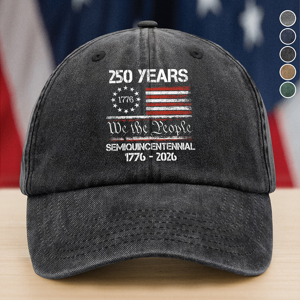 America's 250th Anniversary United States Semiquincentennial Washed Denim Baseball Cap America 250 Merchandise Gifts For Patriots