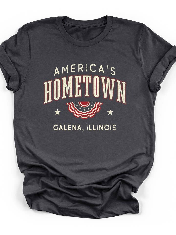Americas Hometown Galena Illinois T-Shirt Patriotic USA Town Pride Best Gift For America Lovers