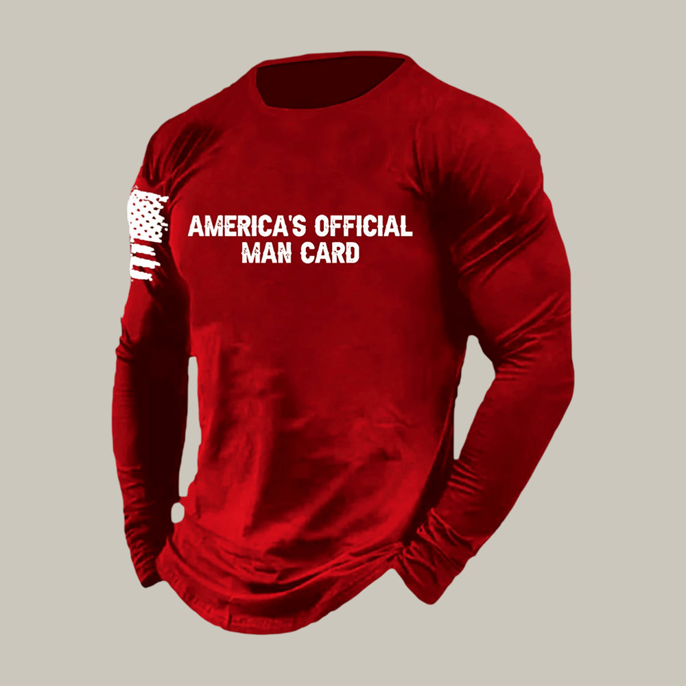 America's Official Man Card Long Sleeve Shirt Remember Everyone Deployed Apparel