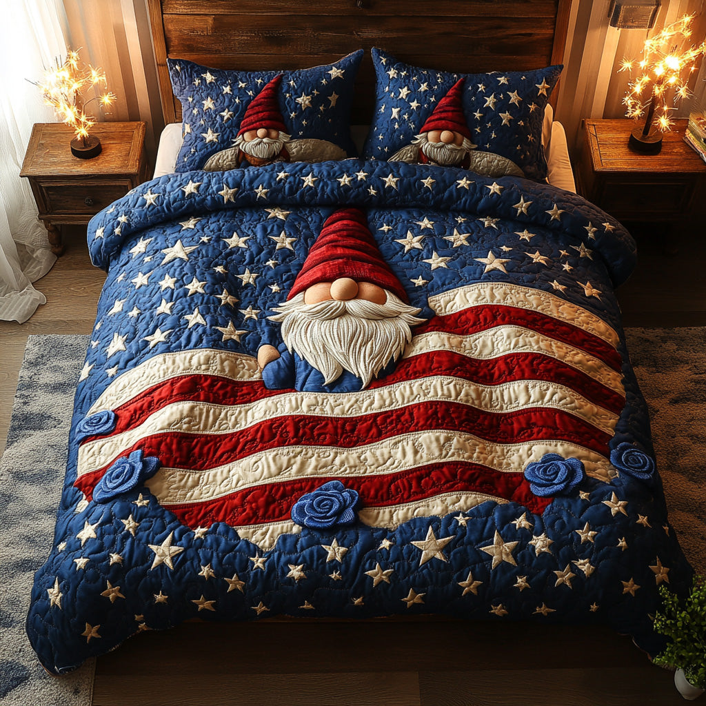 AmeriGnome Quilted Bedding Set Best Bedspread Set Patriotic Gifts For Men