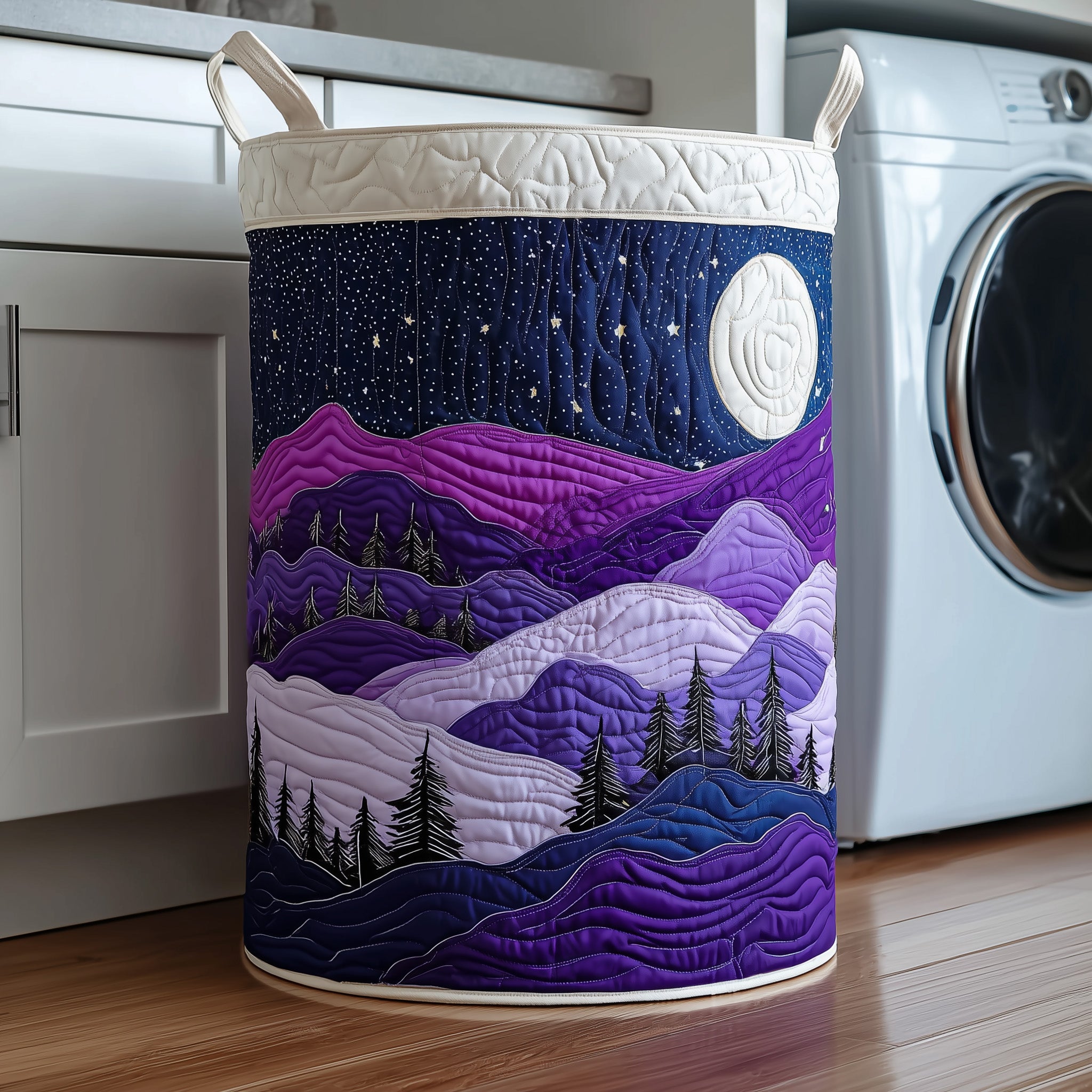 Amethyst Forest Quilted Laundry Basket Mother's Day Merch Gift