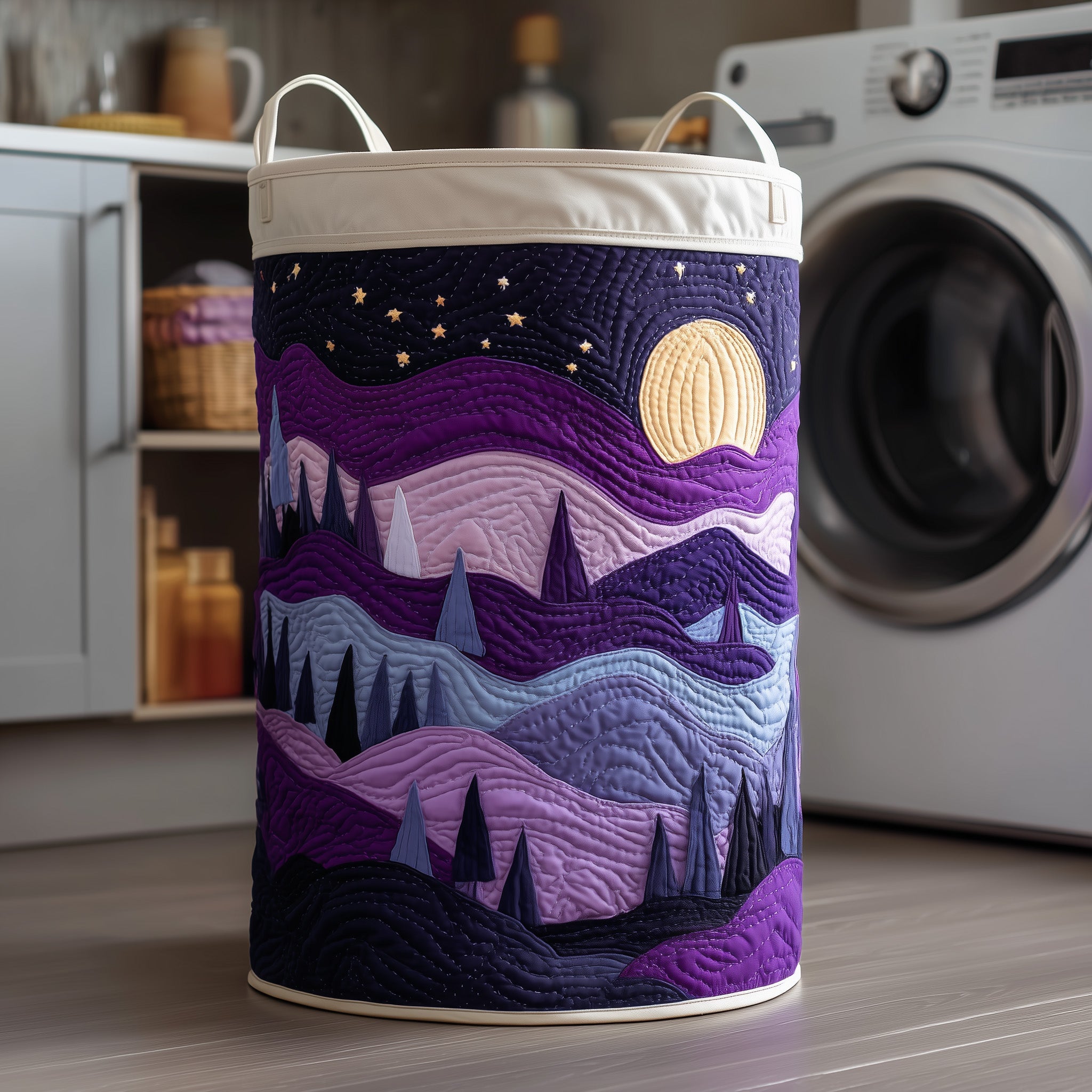 Amethyst Forest Quilted Laundry Basket Valentine's Day Merch Gift