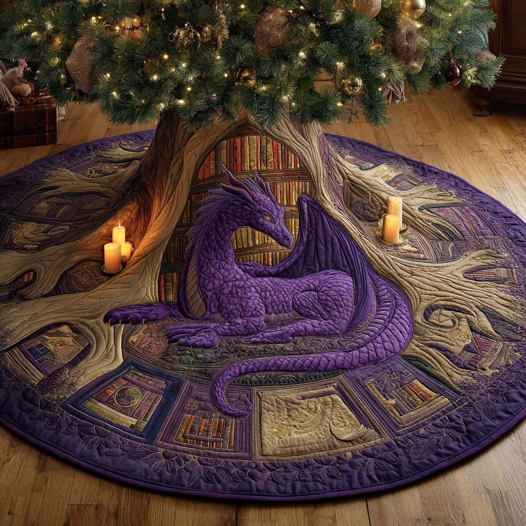 Amethyst Sentinel Quilted Tree Skirt Holiday Home Decor Awesome Gifts For Book Lovers