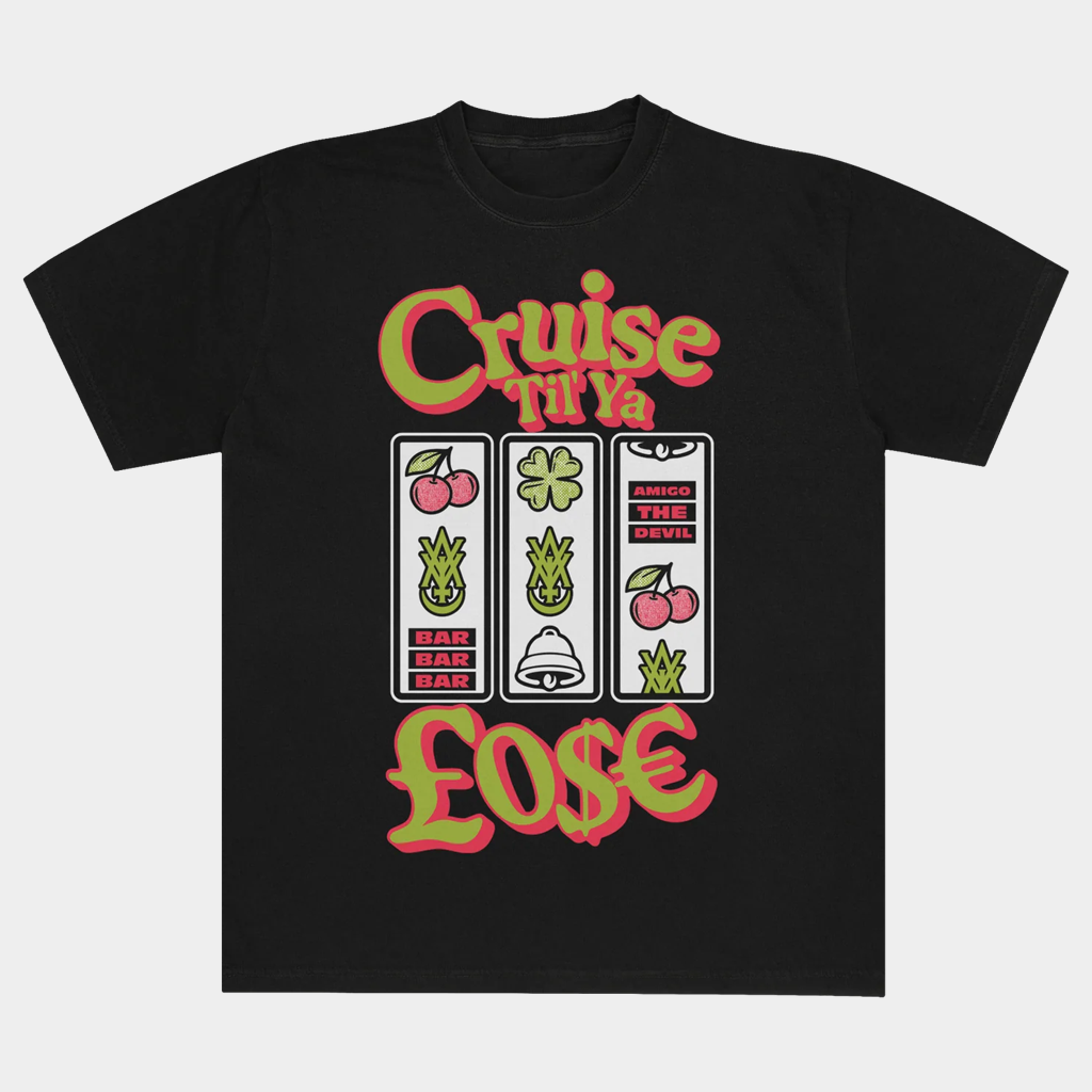 Amigo The Devil Merch Cruise Til You Lose Black T-Shirt Amigo The Devil Fan Apparel Amigo The Devil Merch Cruise Til You Lose Black T-Shirt Amigo The Devil Fan Apparel