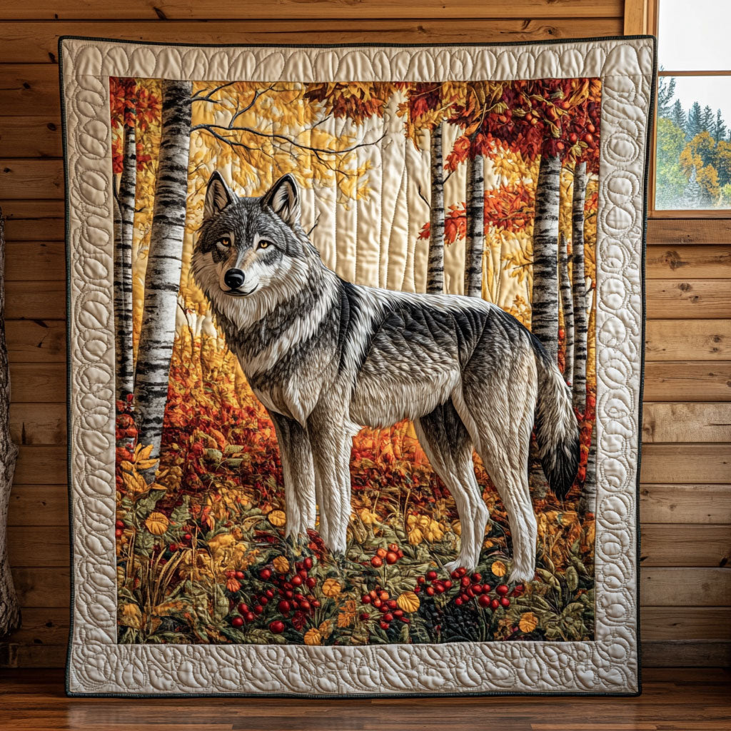 Among Fall Quilt Blanket Autumn Themed Presents For Wolf Lovers
