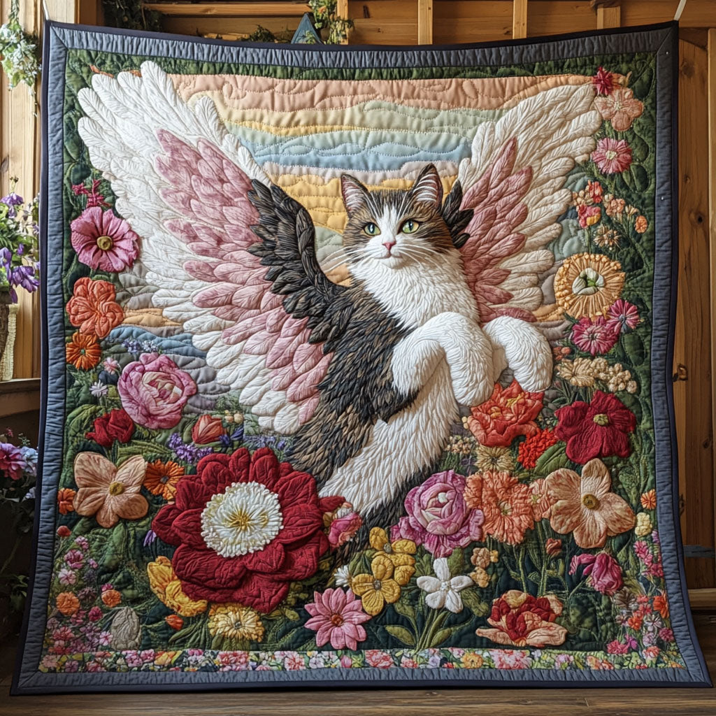 Among Garden Quilt Blanket Angel Cat Themed Cozy Gifts for Cat Lovers