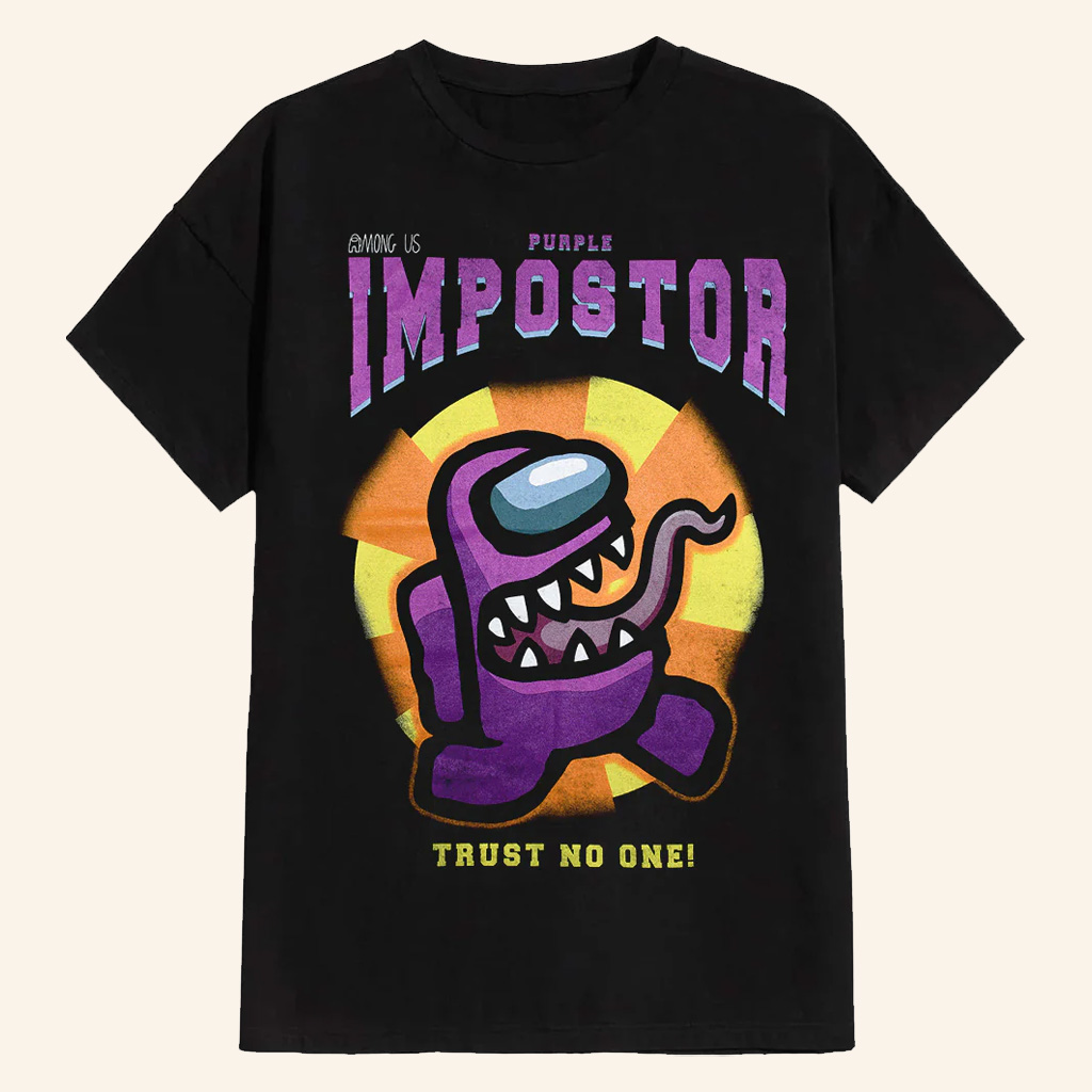 Among Us Merch Purple Impostor T-Shirt Great Gifts For Boyfriend