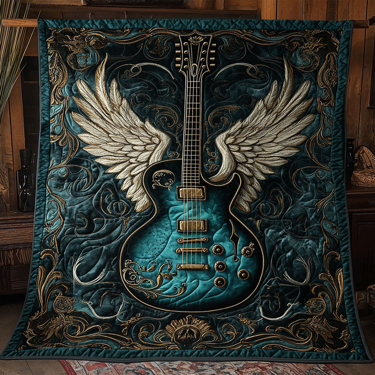 Amped Up Comforter Quilt Blanket Rock Music Angel Gifts For Guitar Lovers