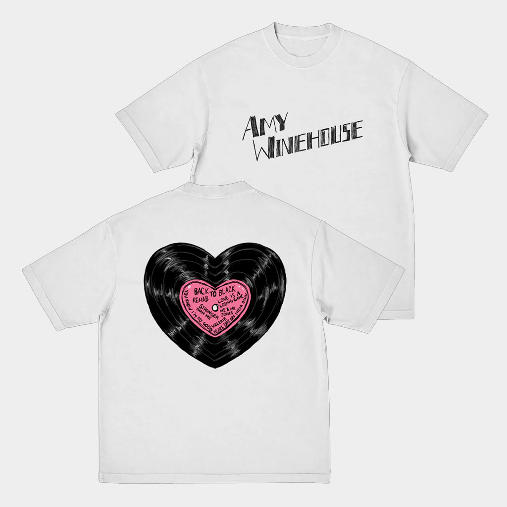Amy Winehouse Merch 2026 Heart Vinyl T-Shirt Amy Winehouse Shirt Gifts For Music Lovers