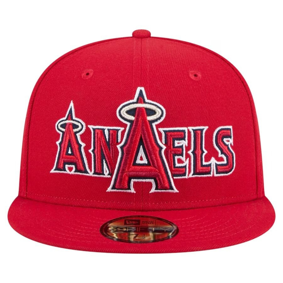 Anaels Los Angeles Angels Overlap Hat MLB New Era 59Fifty Fitted Hat Gifts For Fan