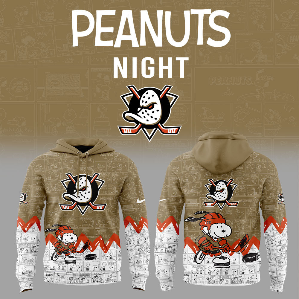 Anaheim Ducks Anniversary of Peanuts Hoodie Gifts For Football Fan