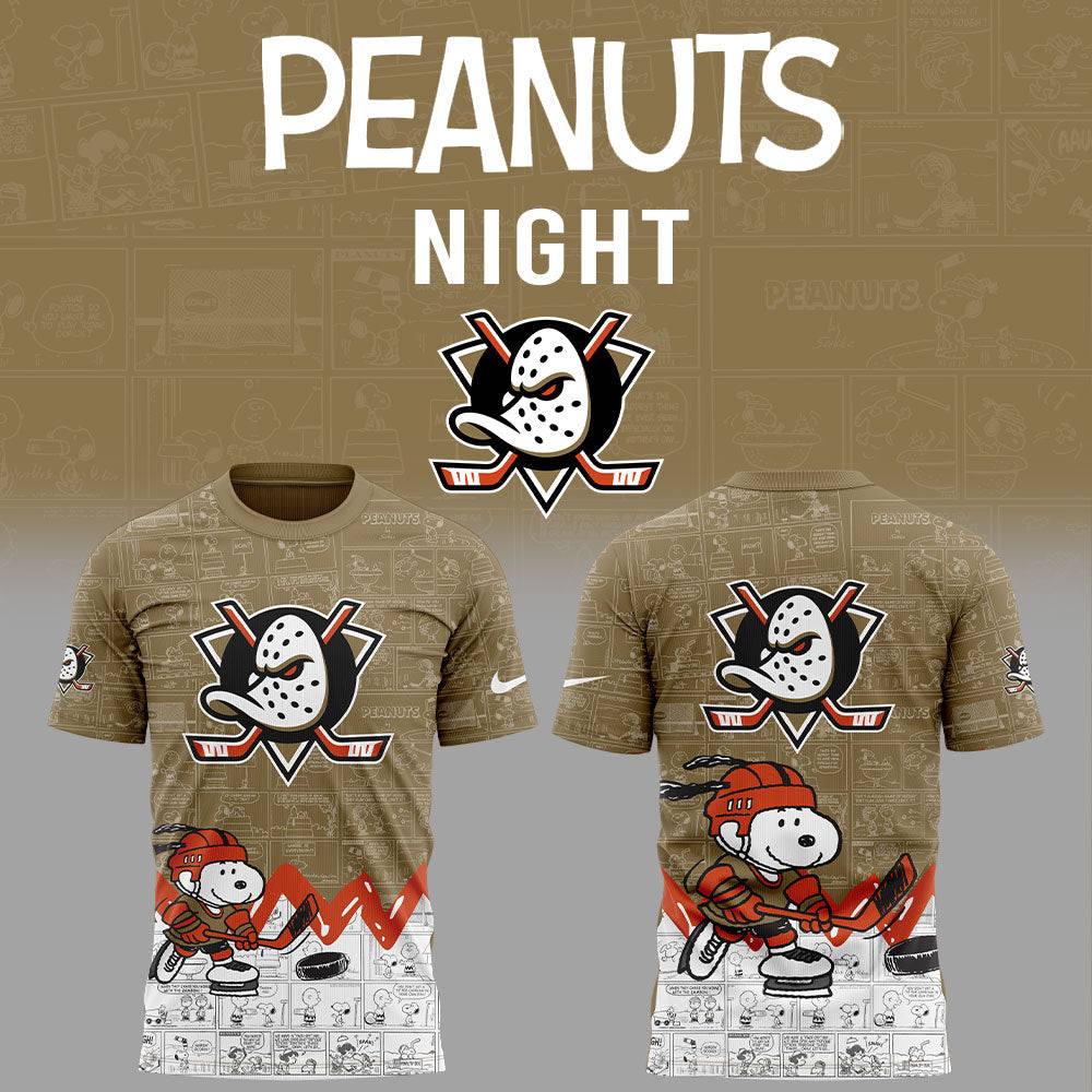 Anaheim Ducks Anniversary Of Peanuts T-Shirt Gifts For Football Fan