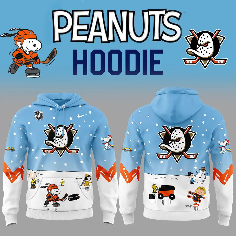 Anaheim Ducks Peanuts Hockey Hoodie Snoopy Night Hockey Hoodie Gifts For Football Fan