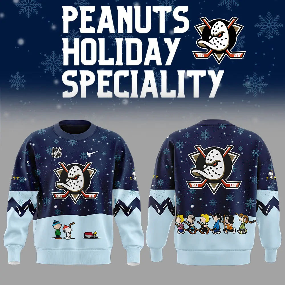 Anaheim Ducks Peanuts Hockey Sweatshirt Snoopy Night Hockey Sweatshirt Best Gift For Football Lovers
