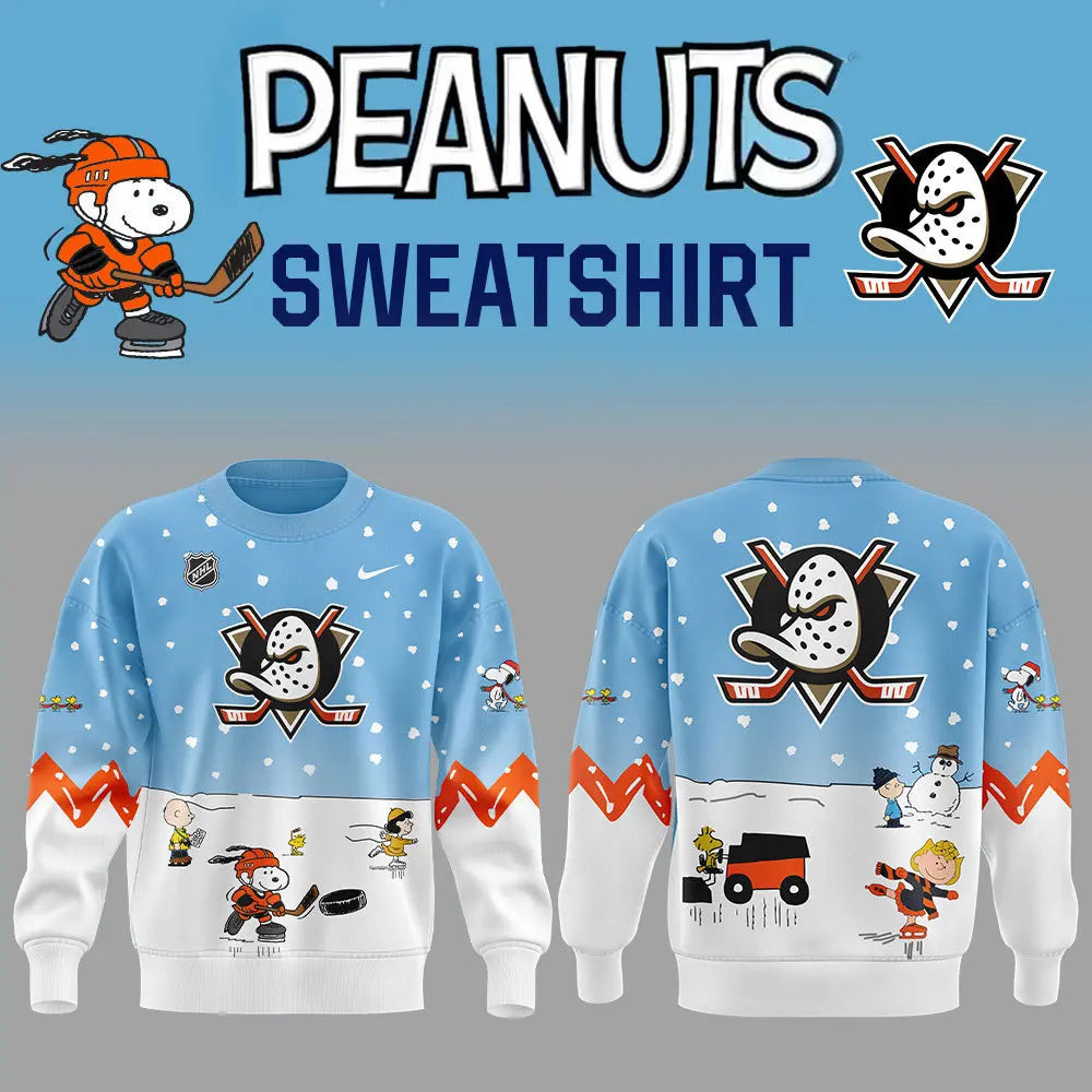 Anaheim Ducks Peanuts Hockey Sweatshirt Snoopy Night Hockey Sweatshirt Gift Ideas For Football Lovers
